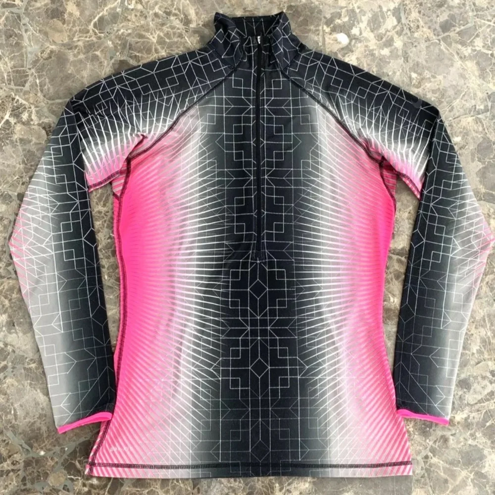 Nike Pro Elite Half Zip Pullover Top Jacket Womens Sz Large Hyperwarm Run